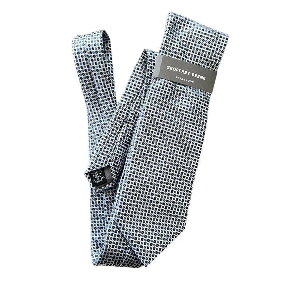 NWT GEOFFREY BEENE Blue & White Patterned X-Long Tie